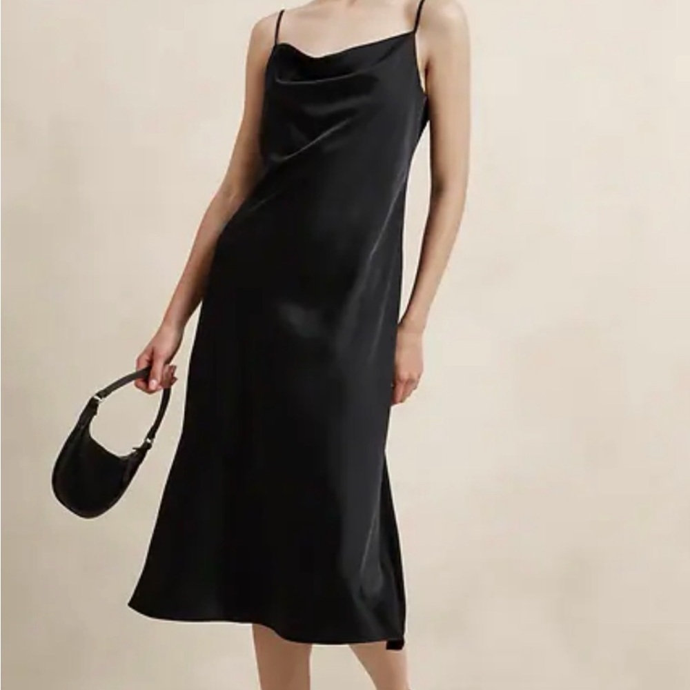 Banana Republic Black Satin Slip Dress New with tags
